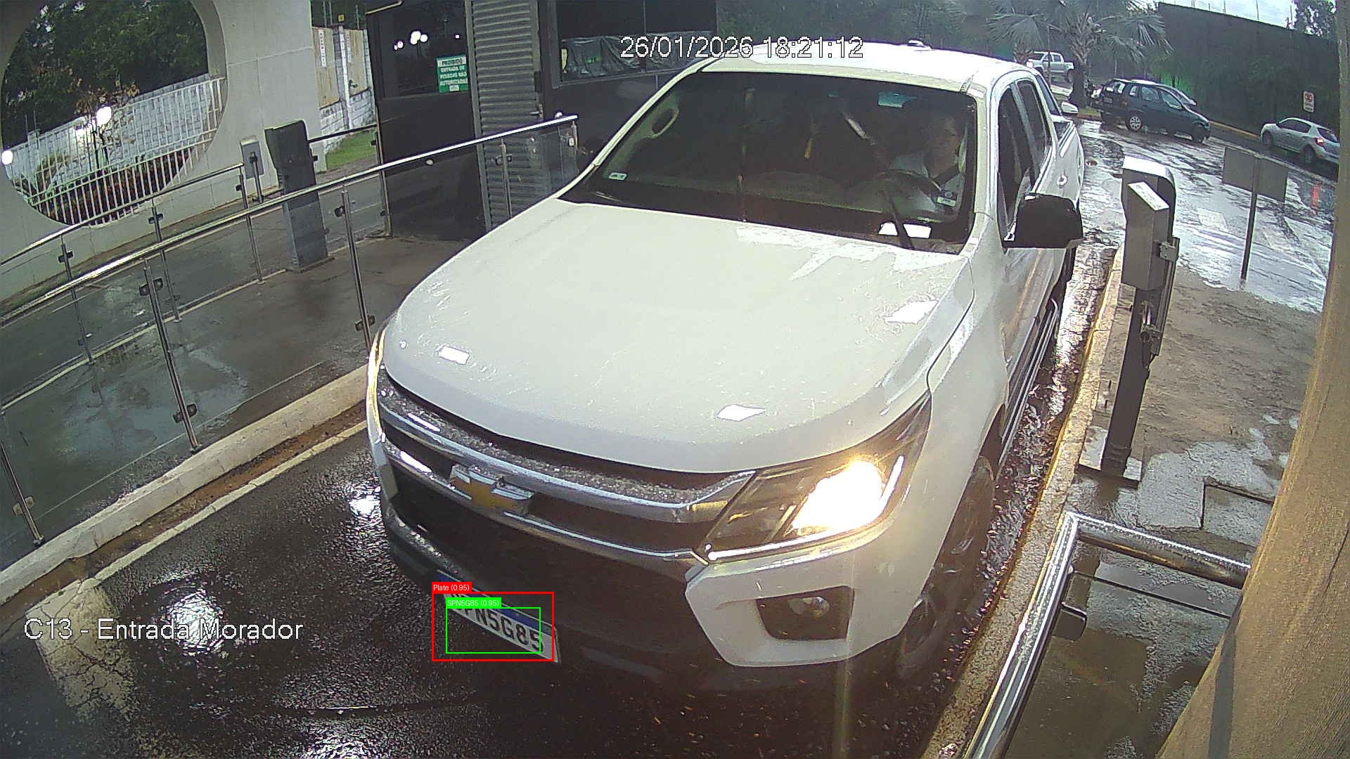 Processed image with license plate annotations