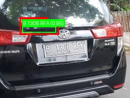 Processed image with license plate annotations
