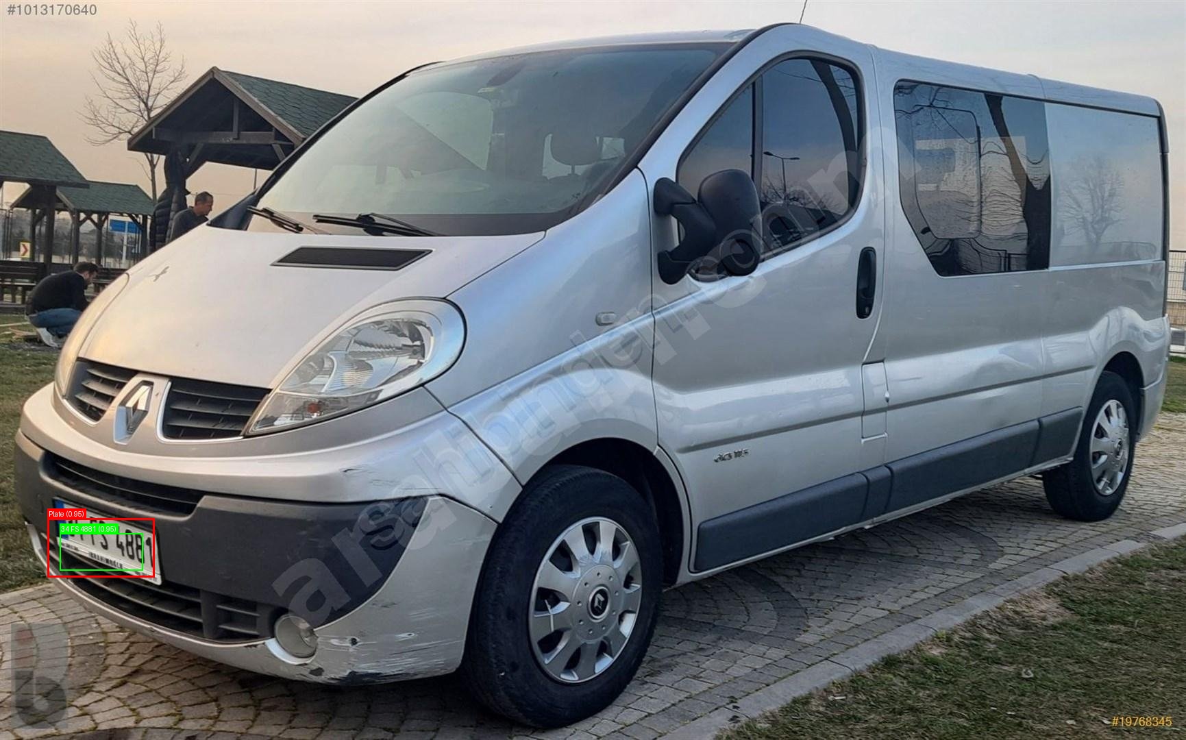 Processed image with license plate annotations