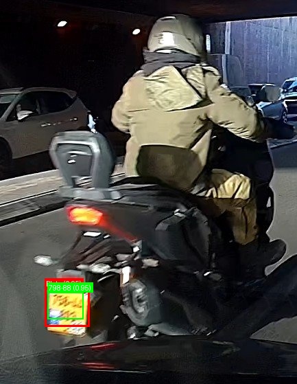 Processed image with license plate annotations