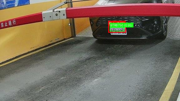 Processed image with license plate annotations