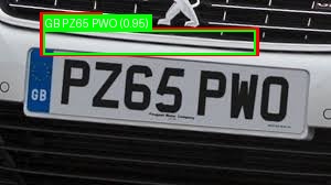 Processed image with license plate annotations