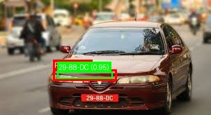 Processed image with license plate annotations