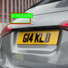 Processed image with license plate annotations