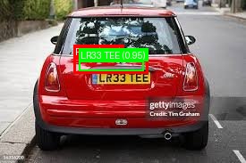 Processed image with license plate annotations