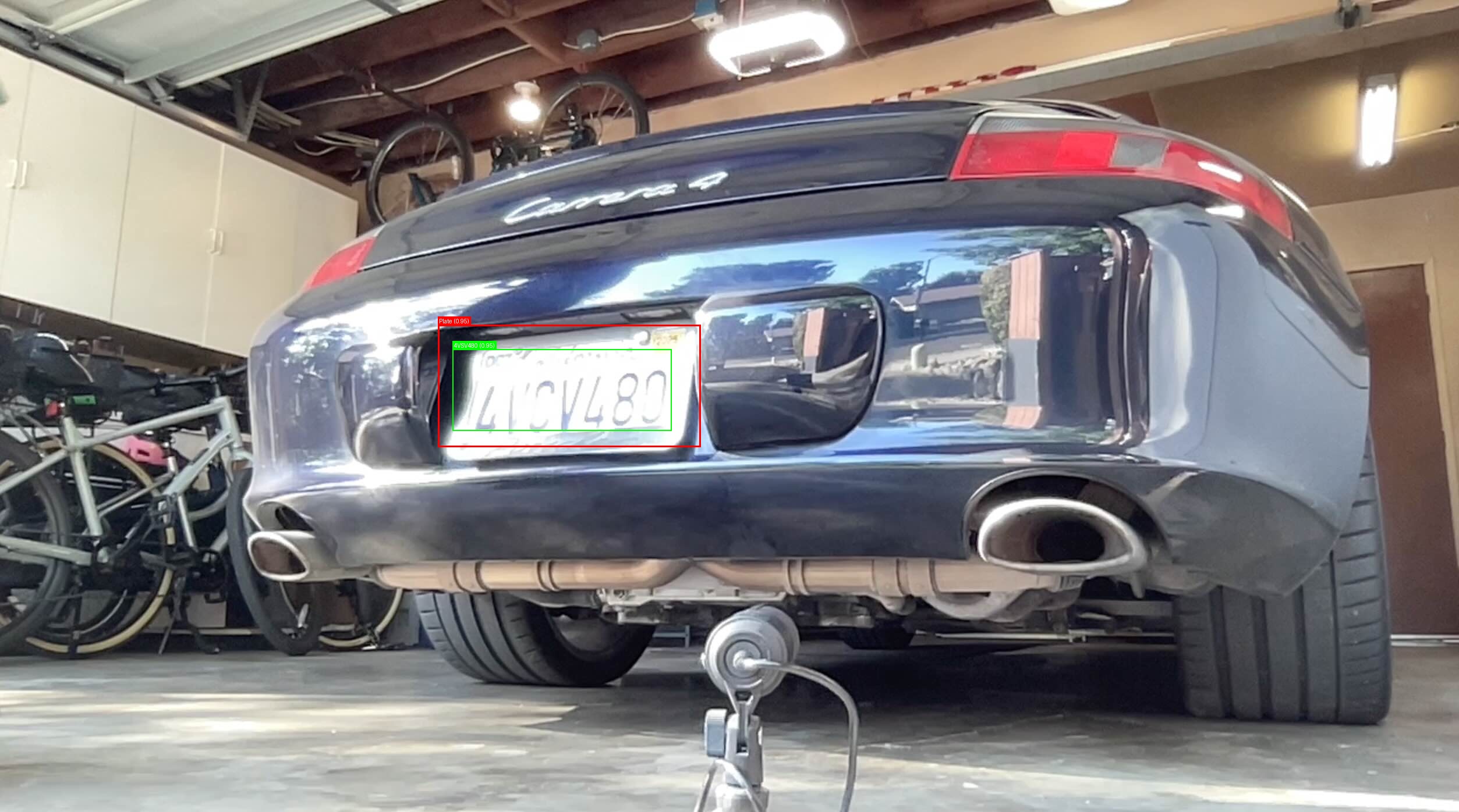 Processed image with license plate annotations