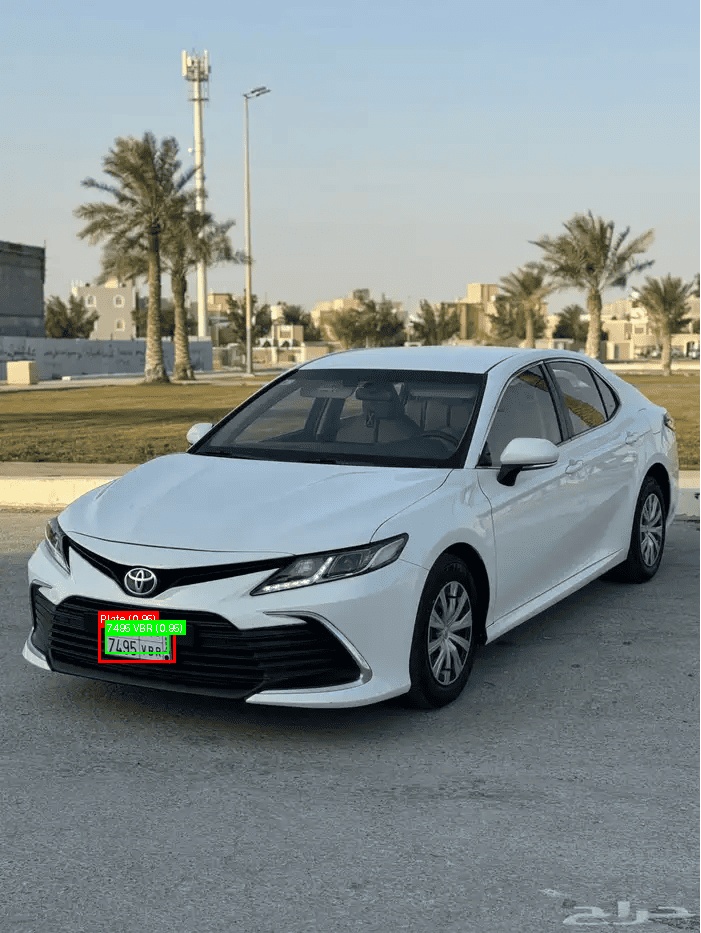 Processed image with license plate annotations