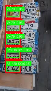 Processed image with license plate annotations