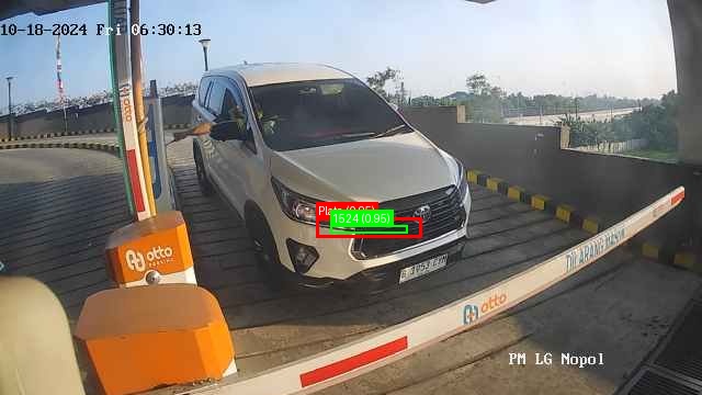 Processed image with license plate annotations