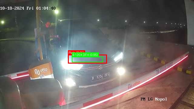 Processed image with license plate annotations