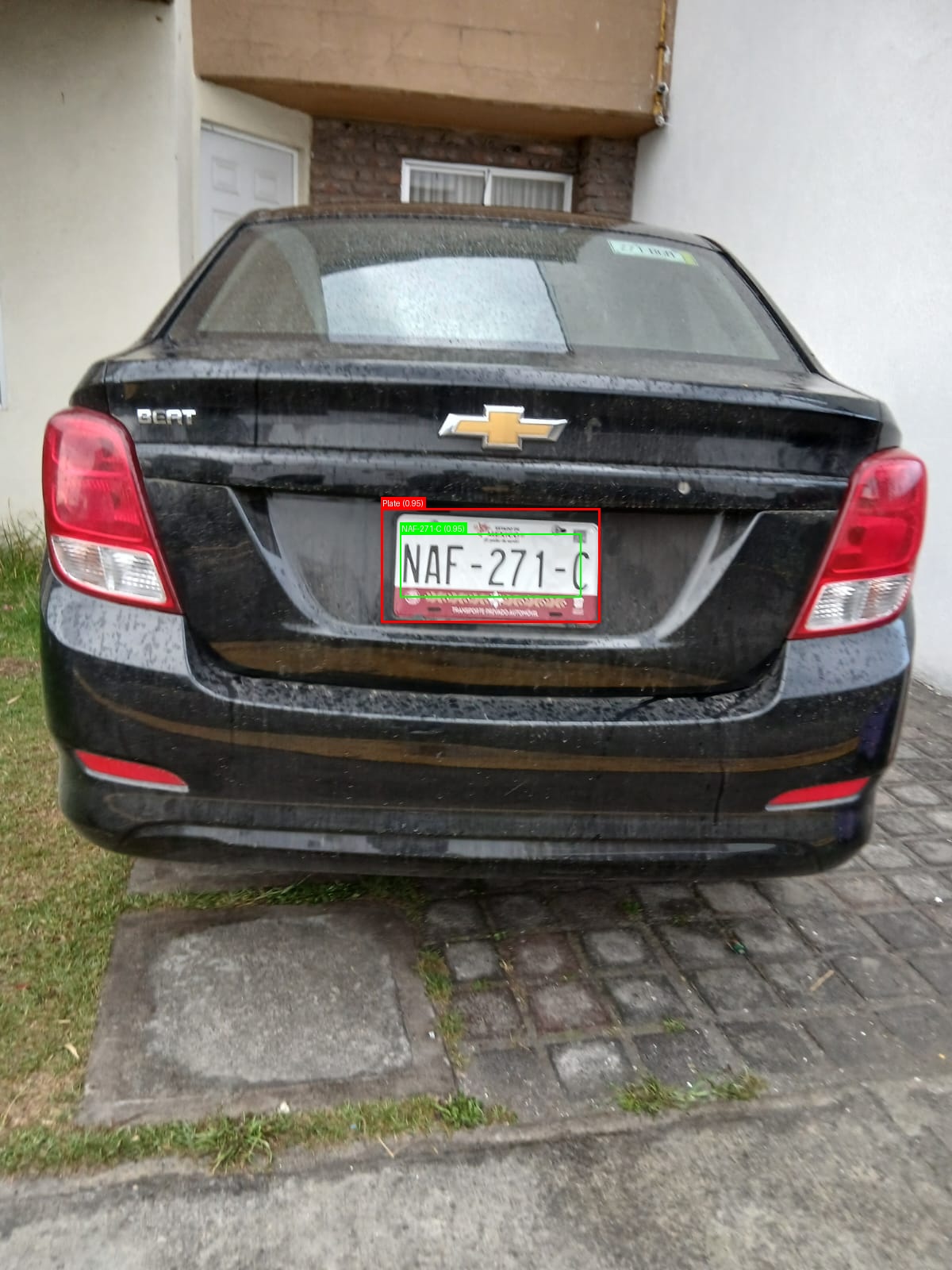 Processed image with license plate annotations