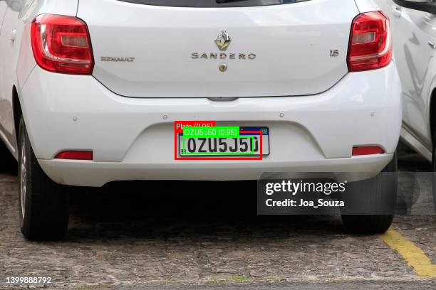 Processed image with license plate annotations