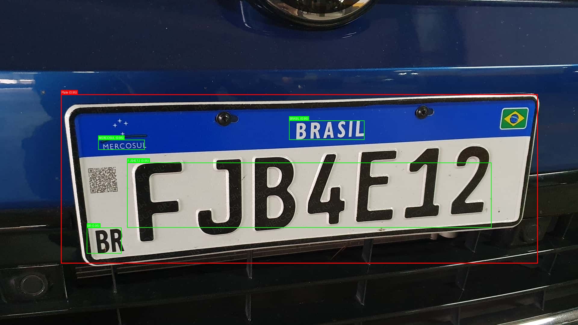 Processed image with license plate annotations