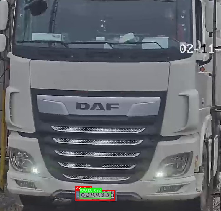 Processed image with license plate annotations