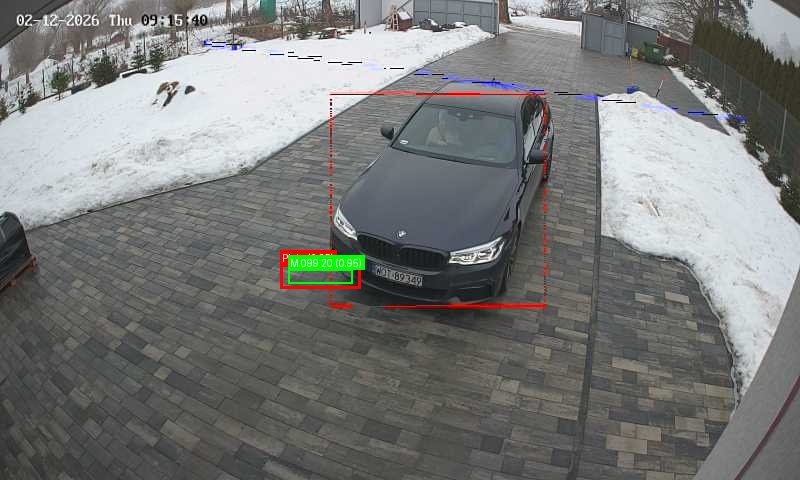 Processed image with license plate annotations