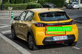 Processed image with license plate annotations