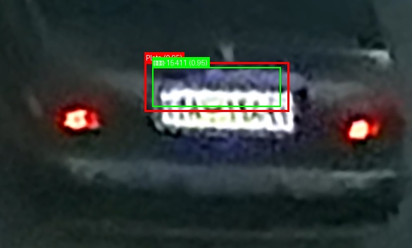 Processed image with license plate annotations