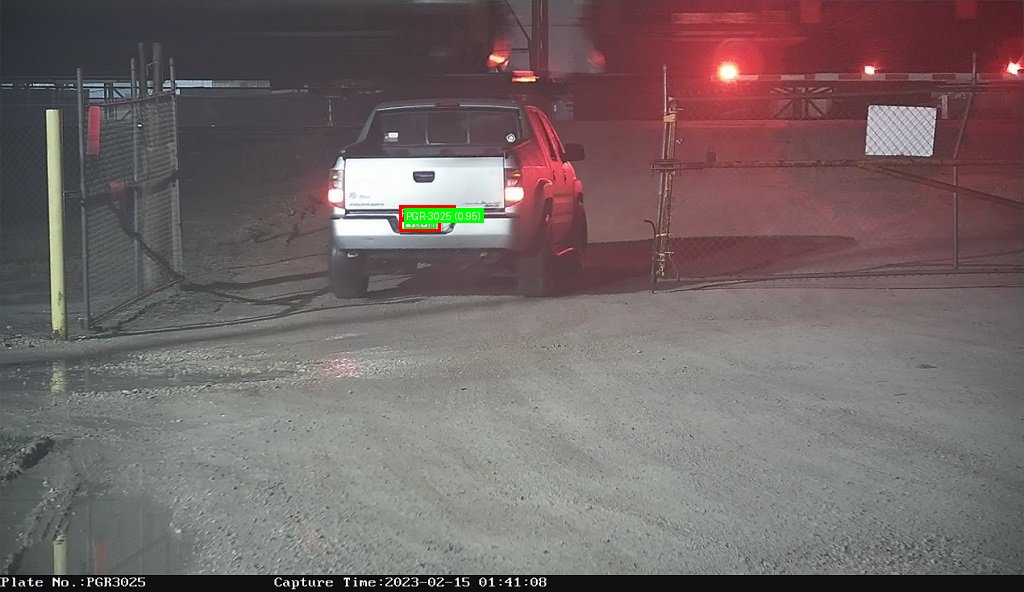 Processed image with license plate annotations