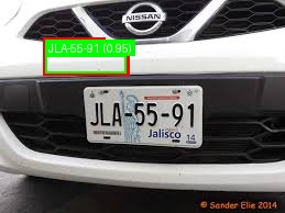 Processed image with license plate annotations