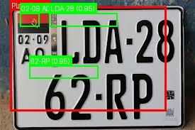 Processed image with license plate annotations