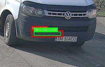 Processed image with license plate annotations