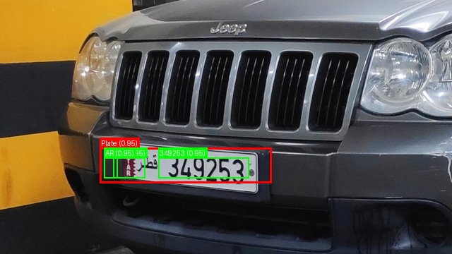 Processed image with license plate annotations