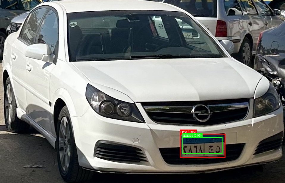 Processed image with license plate annotations