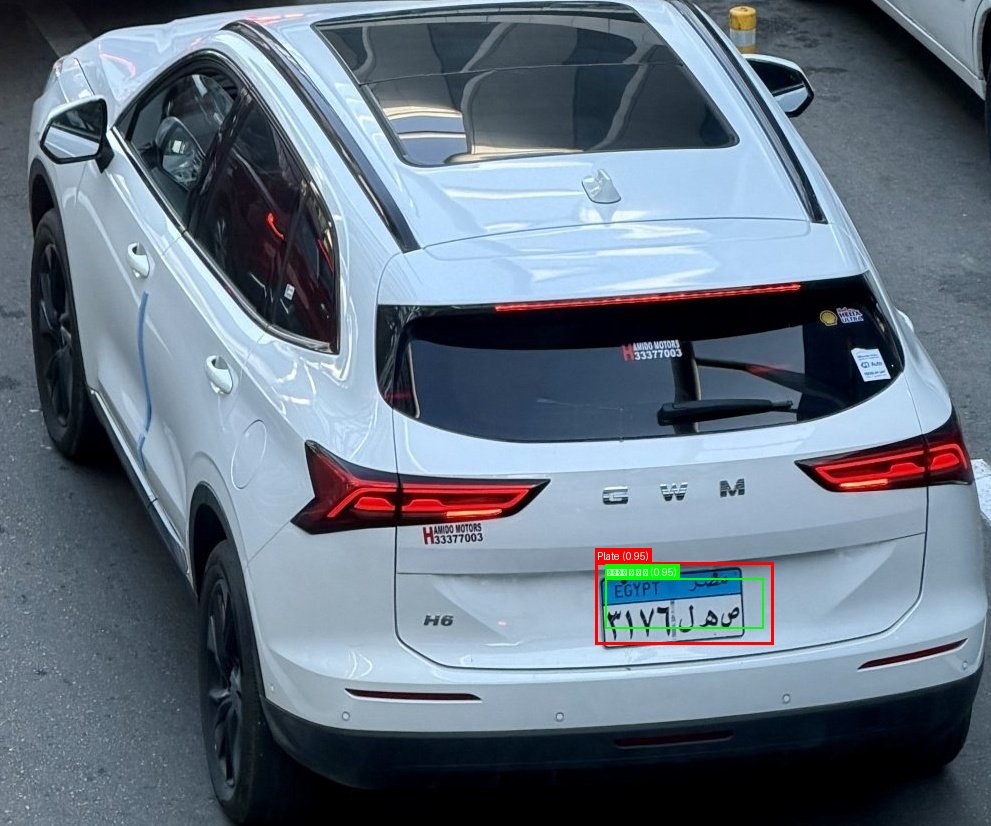 Processed image with license plate annotations