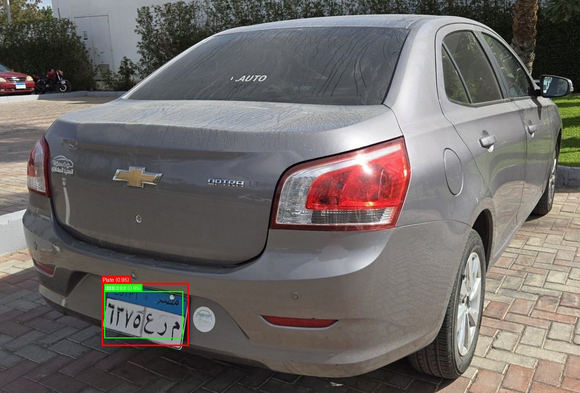 Processed image with license plate annotations