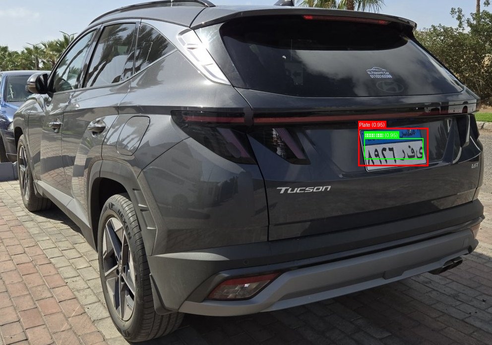 Processed image with license plate annotations