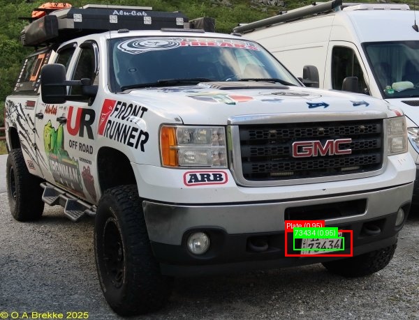 Processed image with license plate annotations