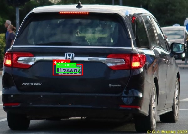 Processed image with license plate annotations