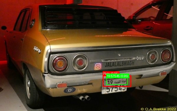 Processed image with license plate annotations