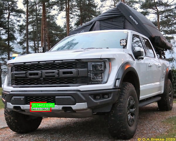 Processed image with license plate annotations