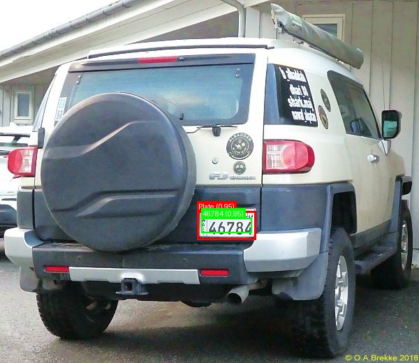 Processed image with license plate annotations