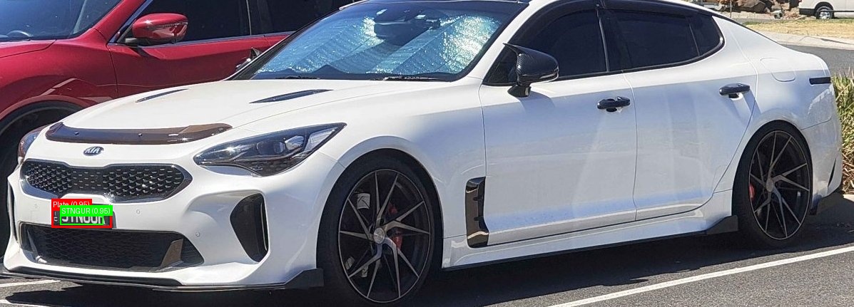 Processed image with license plate annotations