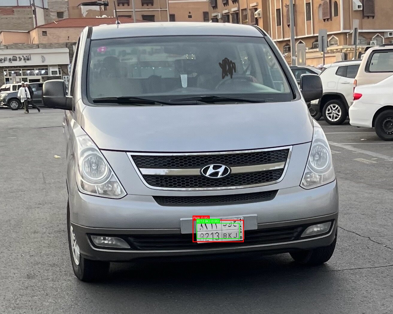 Processed image with license plate annotations