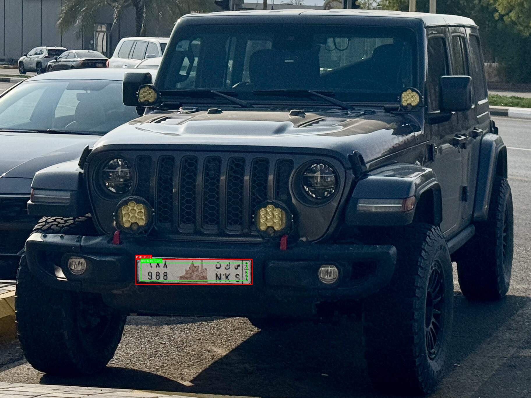 Processed image with license plate annotations