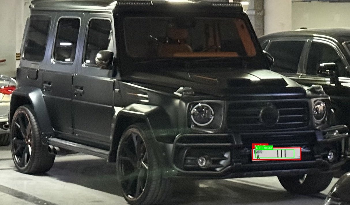 Processed image with license plate annotations