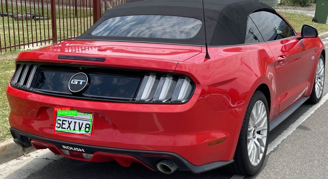 Processed image with license plate annotations