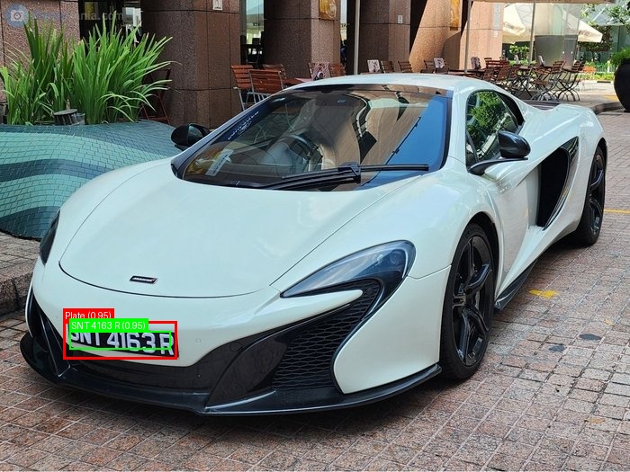 Processed image with license plate annotations