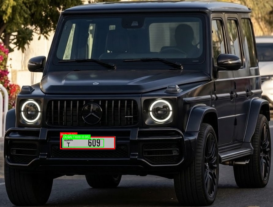 Processed image with license plate annotations