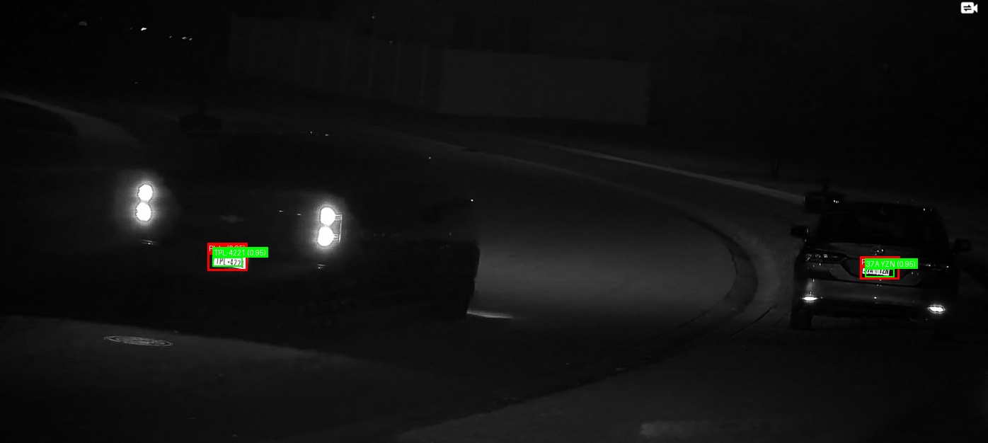 Processed image with license plate annotations