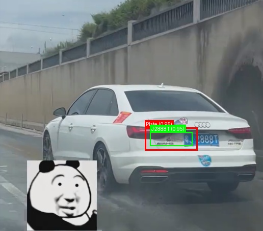 Processed image with license plate annotations