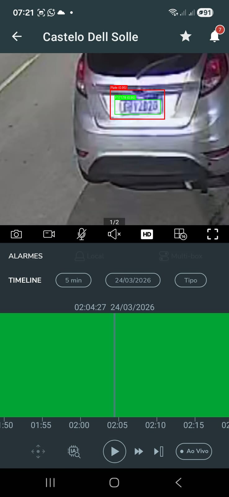 Processed image with license plate annotations