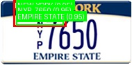 Processed image with license plate annotations