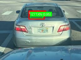 Processed image with license plate annotations
