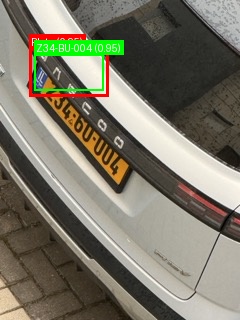 Processed image with license plate annotations