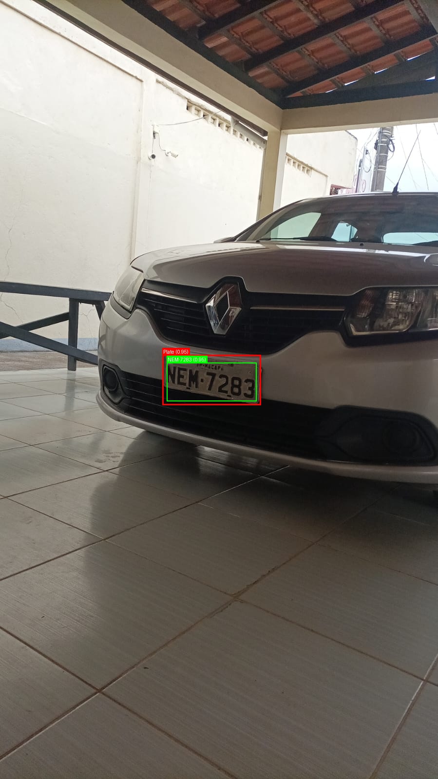 Processed image with license plate annotations