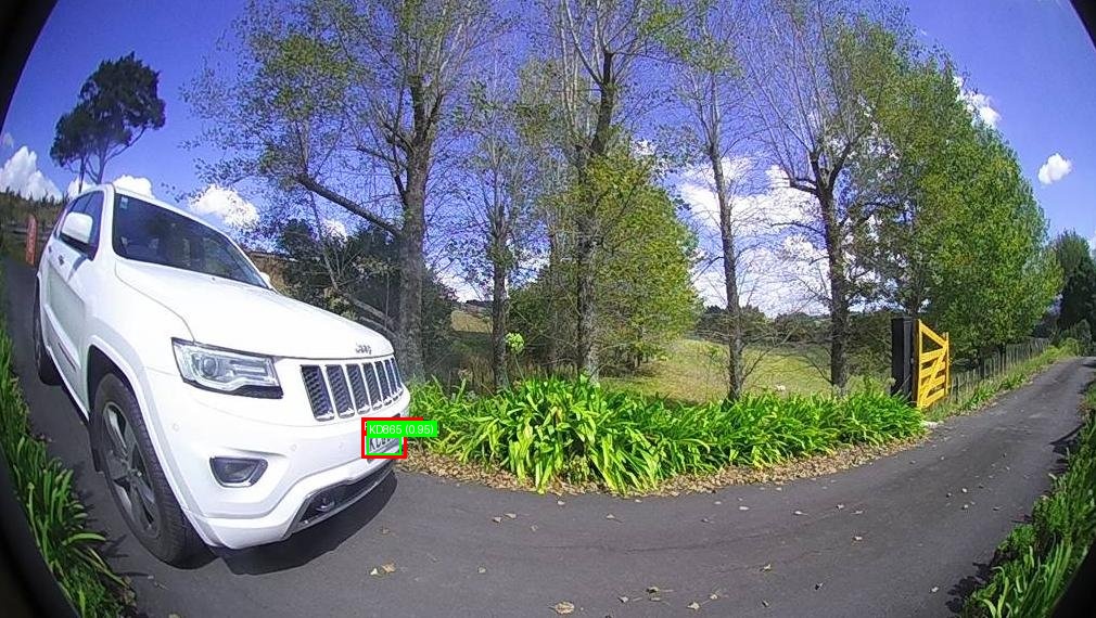 Processed image with license plate annotations